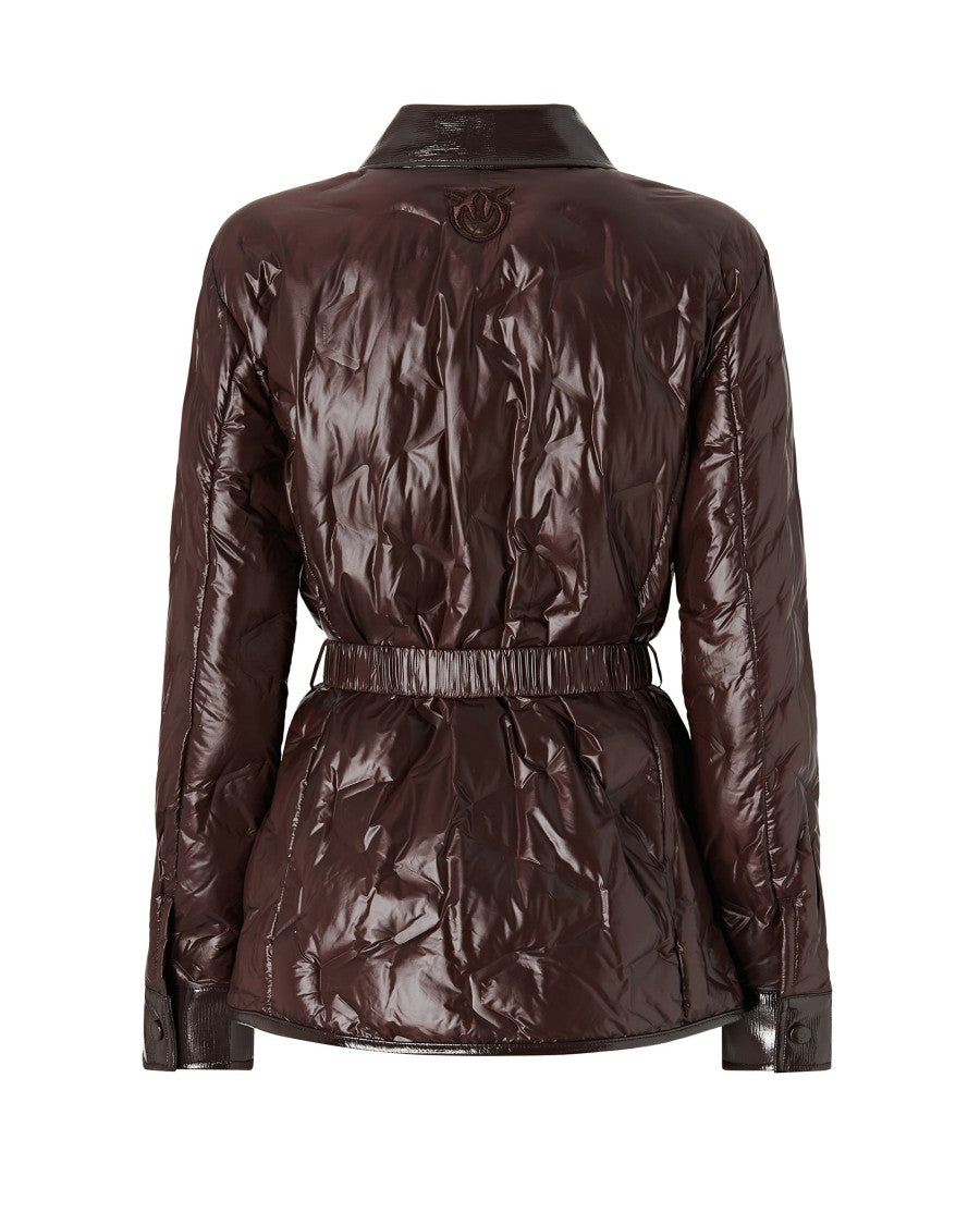 Pinko Technical Canvas Belted Down Jacket