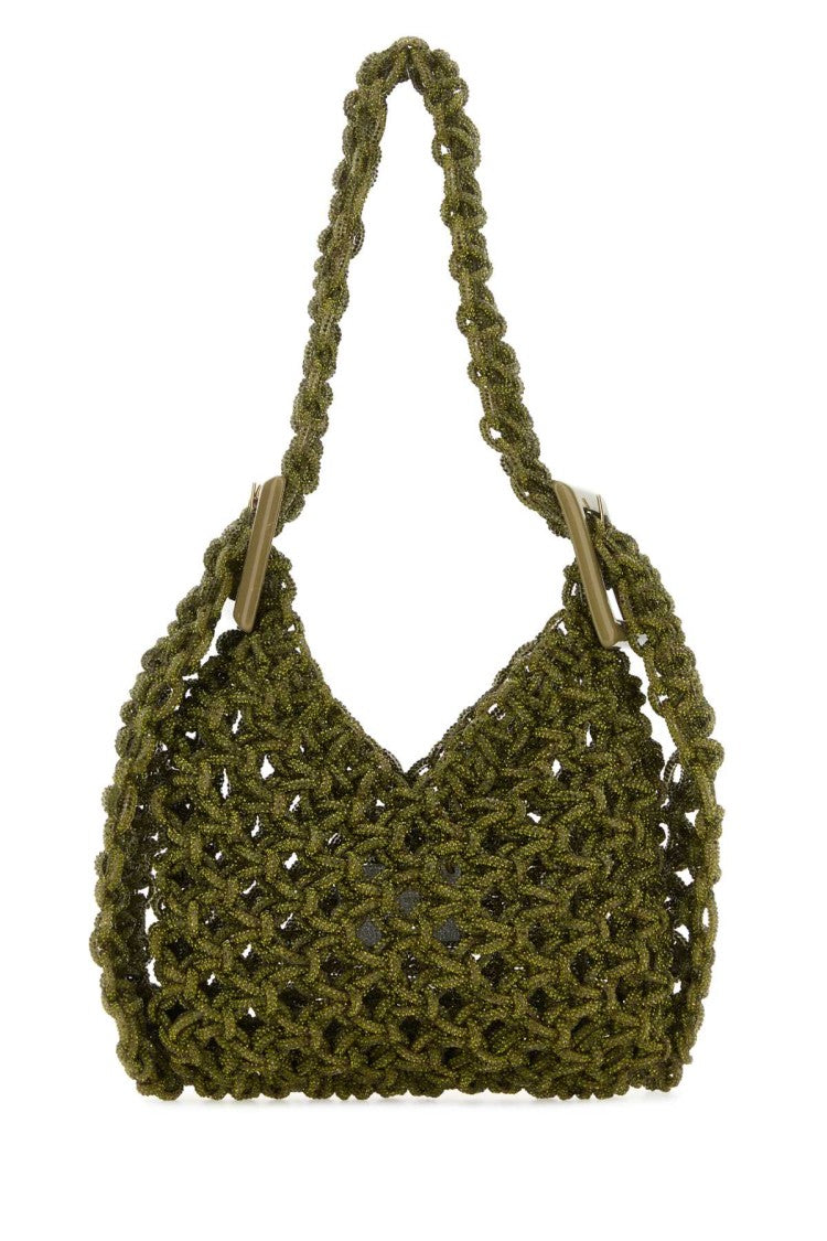 Hibourama Army Green Mesh Vannifique Bucket Bag
