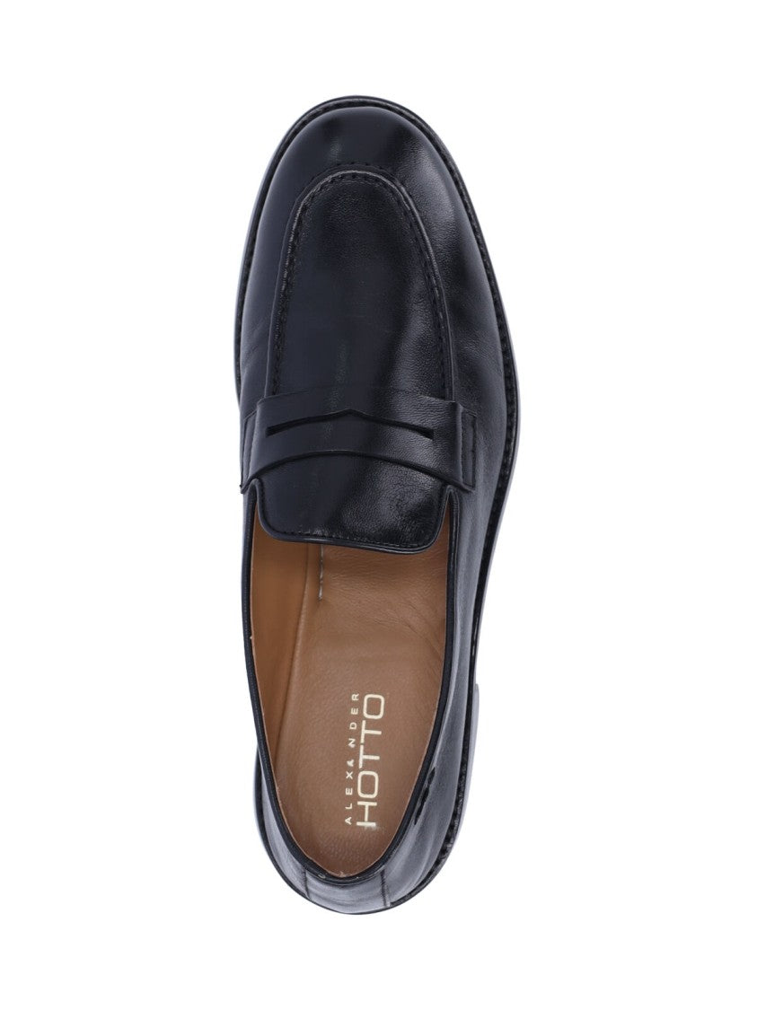 Alexander Hotto Black Leather Loafers