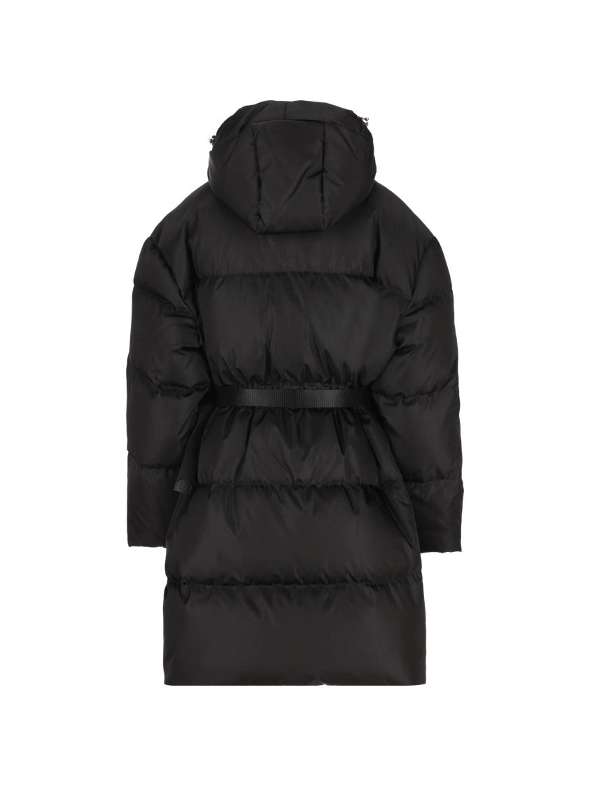 Prada Black Quilted Puffer Coat With High Collar