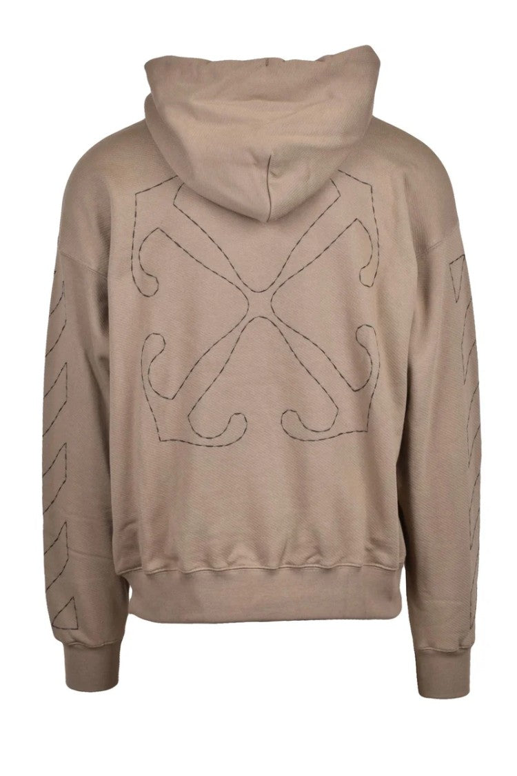 Off-White Cropped Turquoise Hoodie With Drawstring