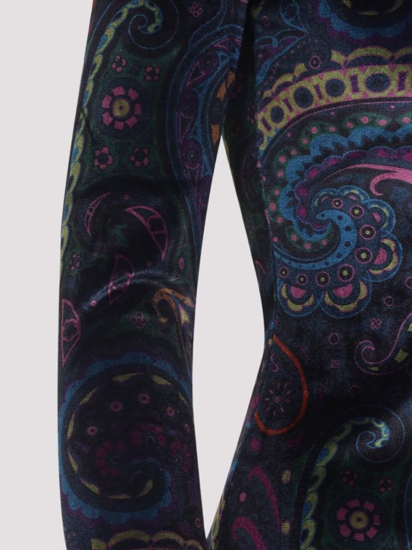 Etro Long-Sleeved Fitted Top With Vibrant Paisley Pattern