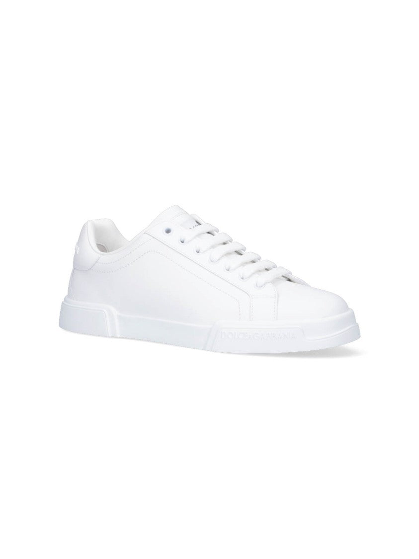 Dolce & Gabbana Portofino Vintage Low-Top Sneakers With Rounded Toe