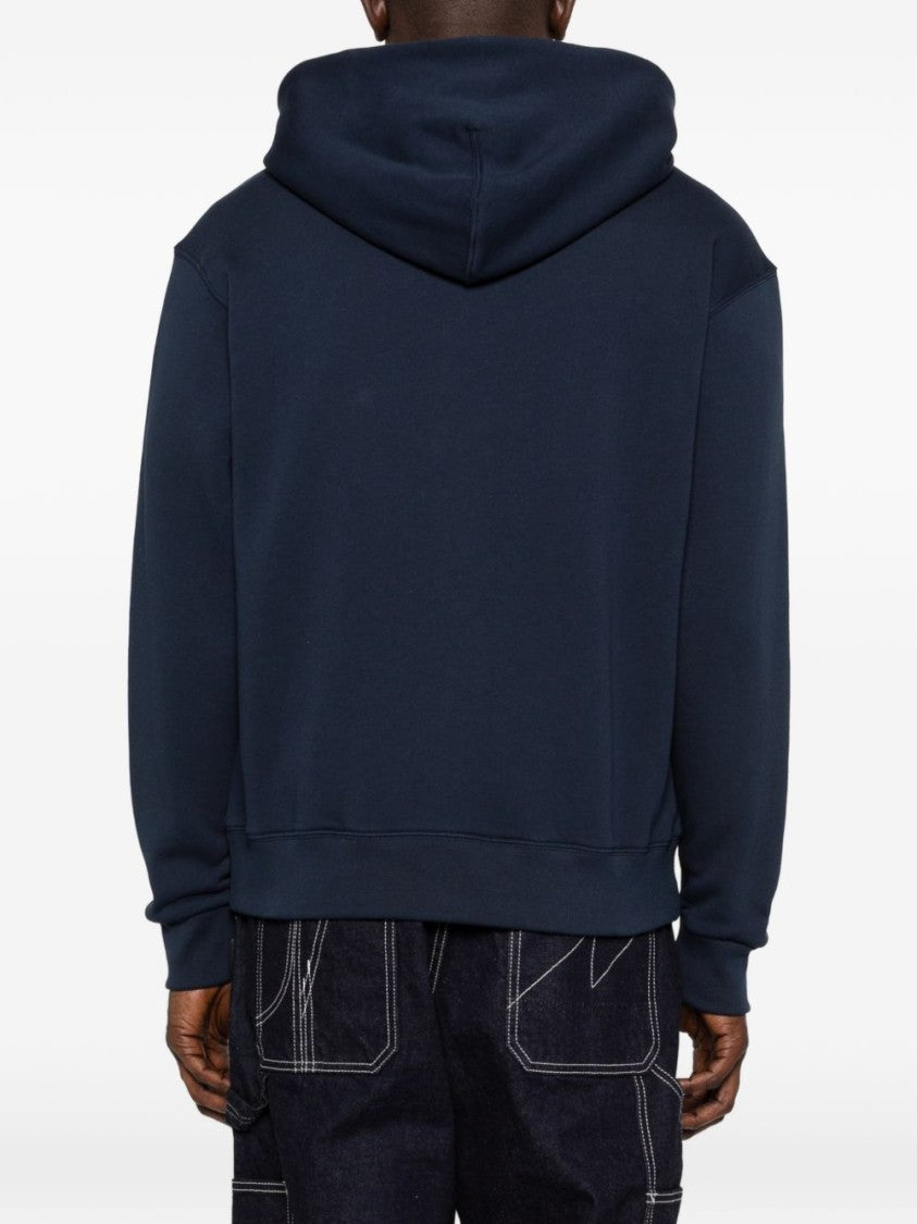 Kenzo Blue Silk And Nylon Crew Neck Hoodies