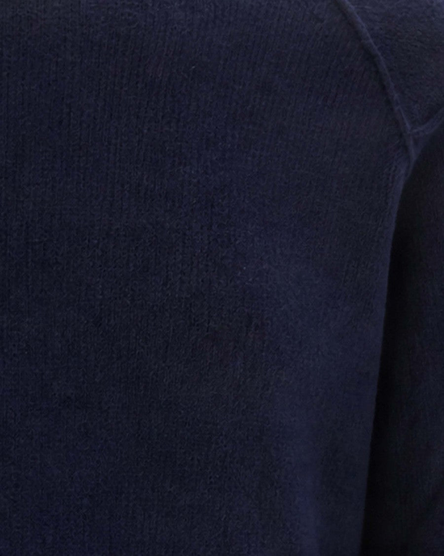 C.P. Company Navy Blue Lens Crew Neck Wool-Blend Sweater