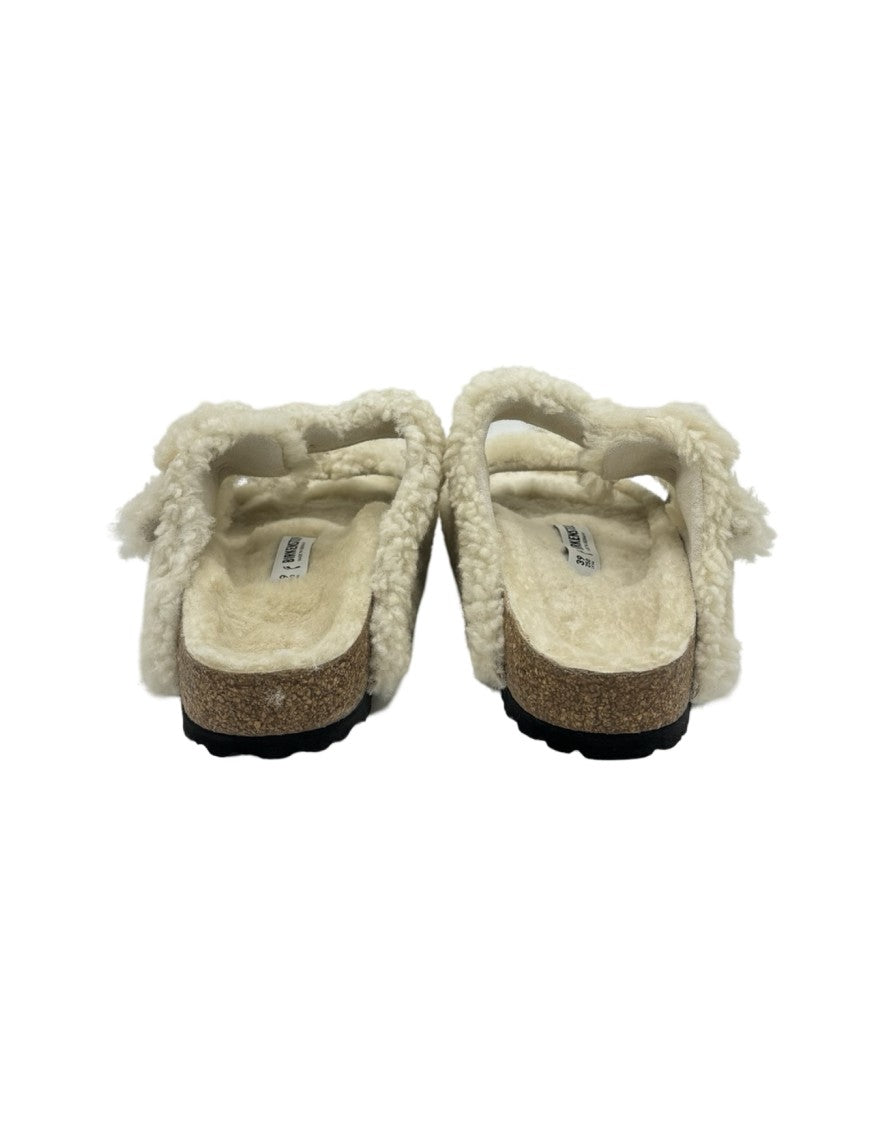 Birkenstock Arizona Big Buckle Shearling Teddy Sandals – Cream
