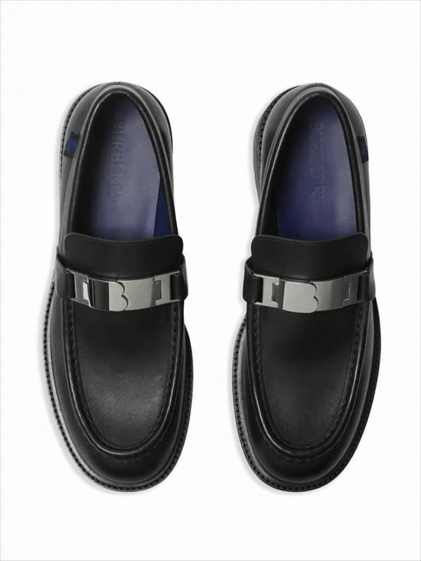 Burberry Black Cowhide Leather Loafers