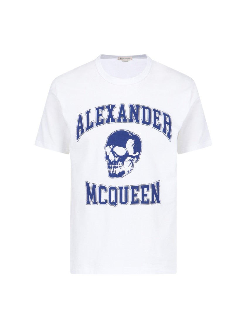 Alexander Mcqueen "Varsity" White T-Shirt