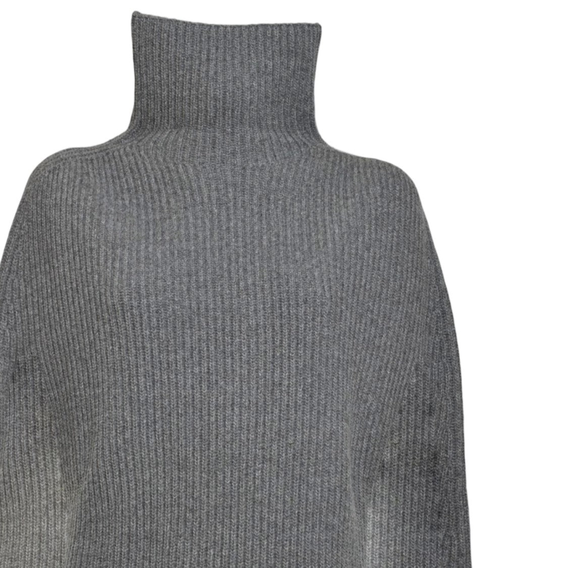 Jil Sander Ribbed Knit Cape-Style Jacket With High Turtleneck Collar