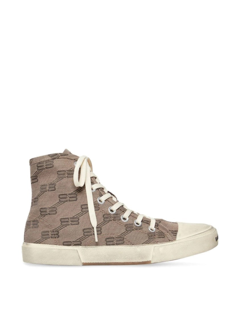 Balenciaga Paris Bb Monogram Logo Hi-Top Sneakers
