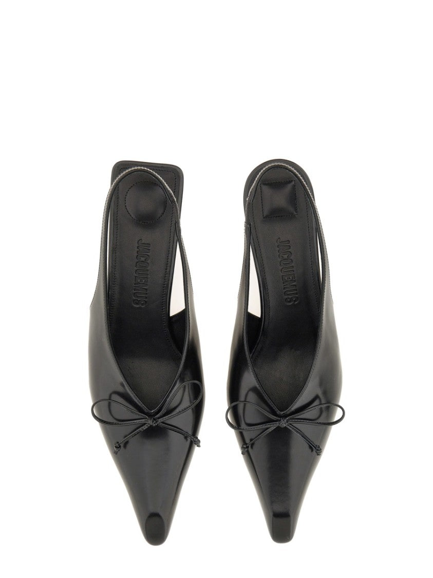Jacquemus Cubisto Slingbacks With Delicate Bow Detail And Pointed Toe