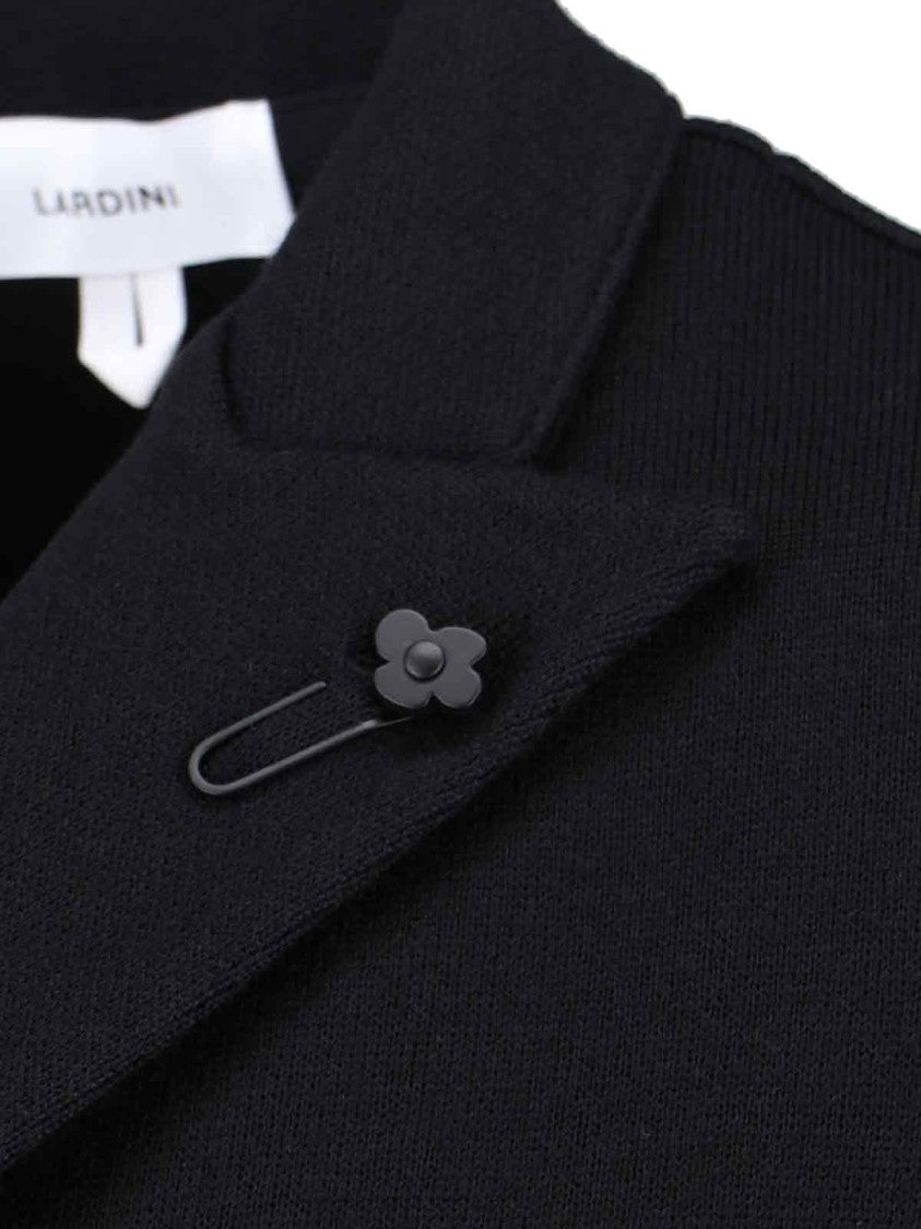 Lardini Double-Breasted Wool Blazer – Black
