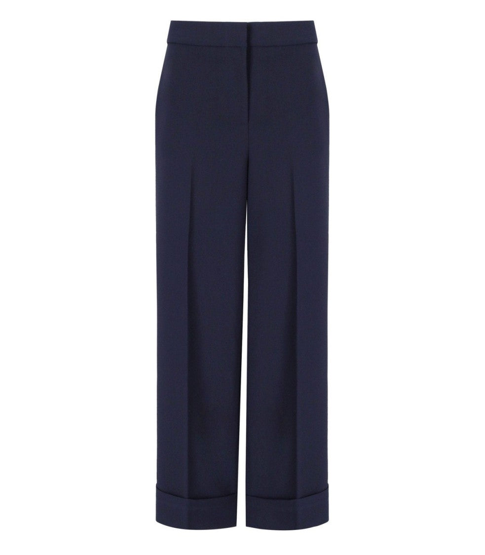 Essentiel Antwerp Imo Navy Blue Cropped Trousers