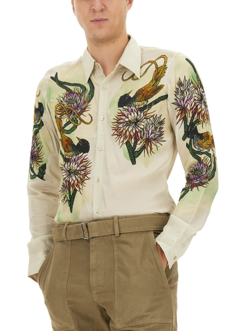 Dries Van Noten Slim Fit Printed Shirt With Tailored Silhouette