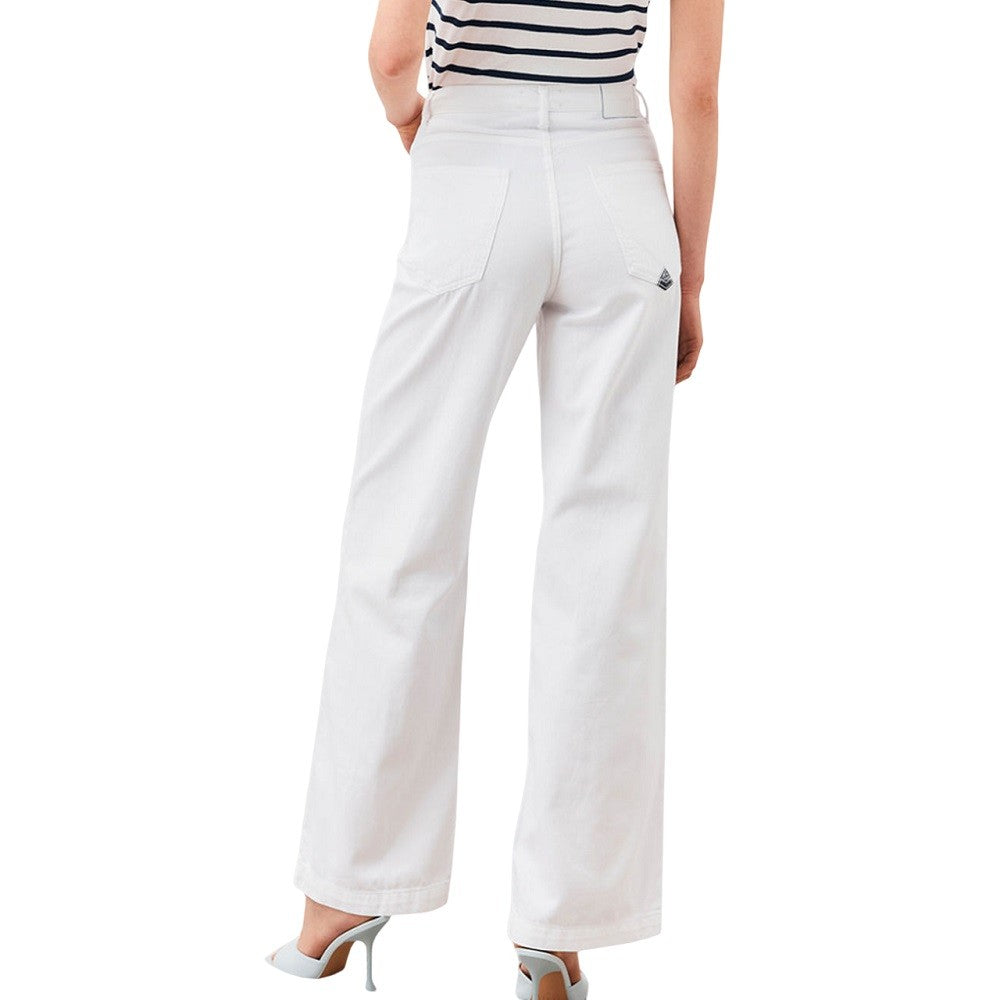 Roy Rogers Palazzo Leg White Jeans With High Waistband