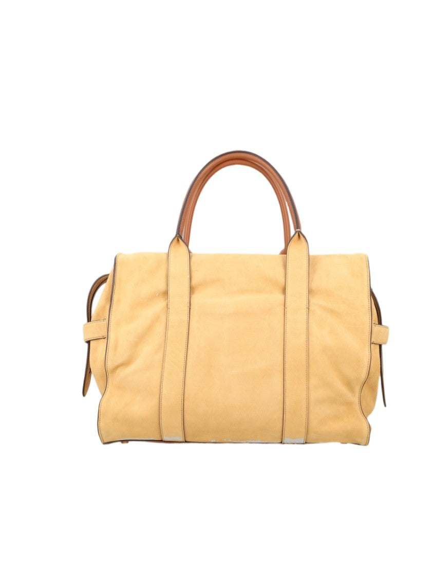 Marc Jacobs Structured Suede Shoulder Bag With Flap Closure And Belt Detail