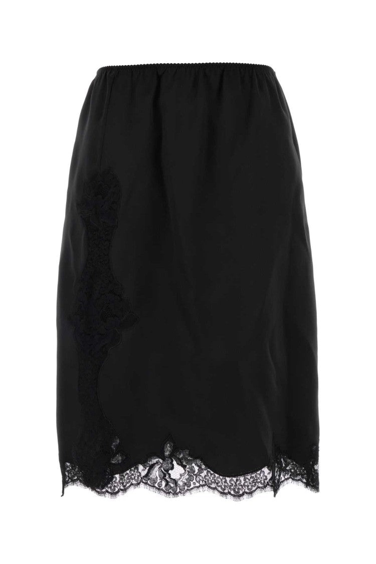 Dolce & Gabbana Black Satin Skirt