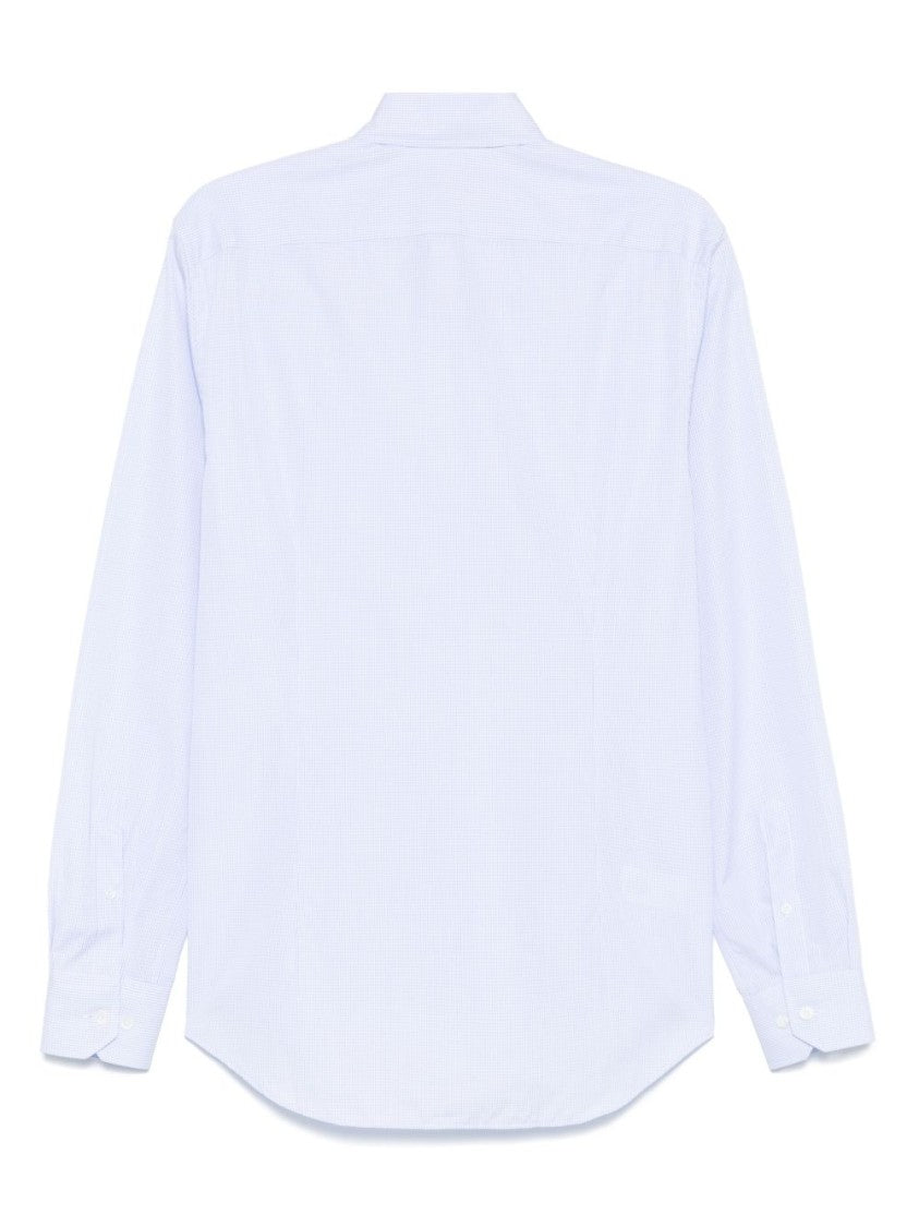 Corneliani Classic Blue Shirt With Button-Down Collar