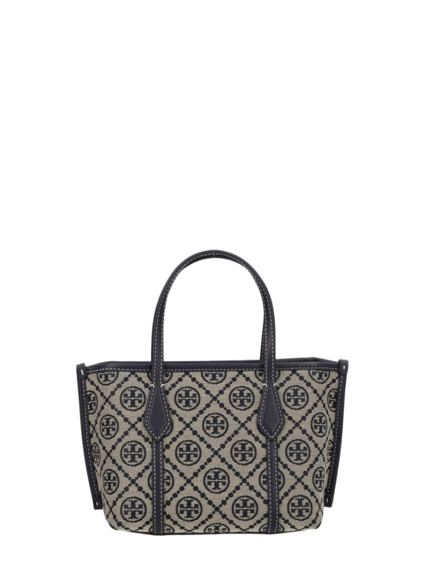 Tory Burch Mini Tote Bag With Woven Monogram And Structured Silhouette
