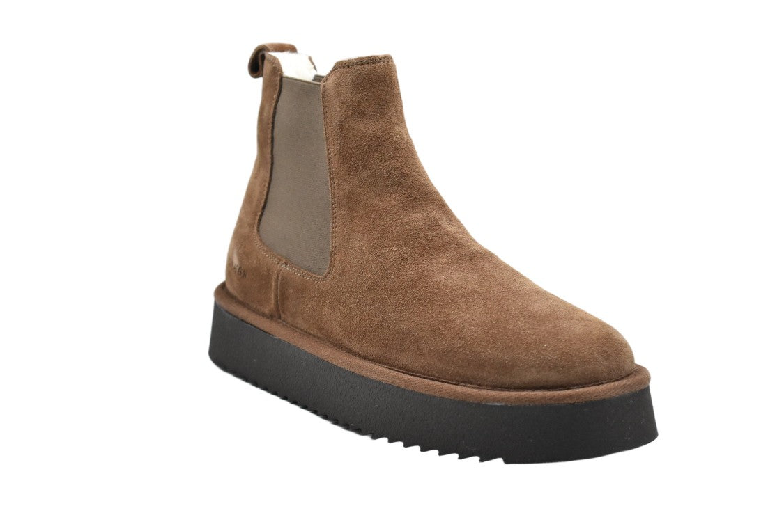 Copenhagen Studios Brown Suede Slip-On Platform Shoes
