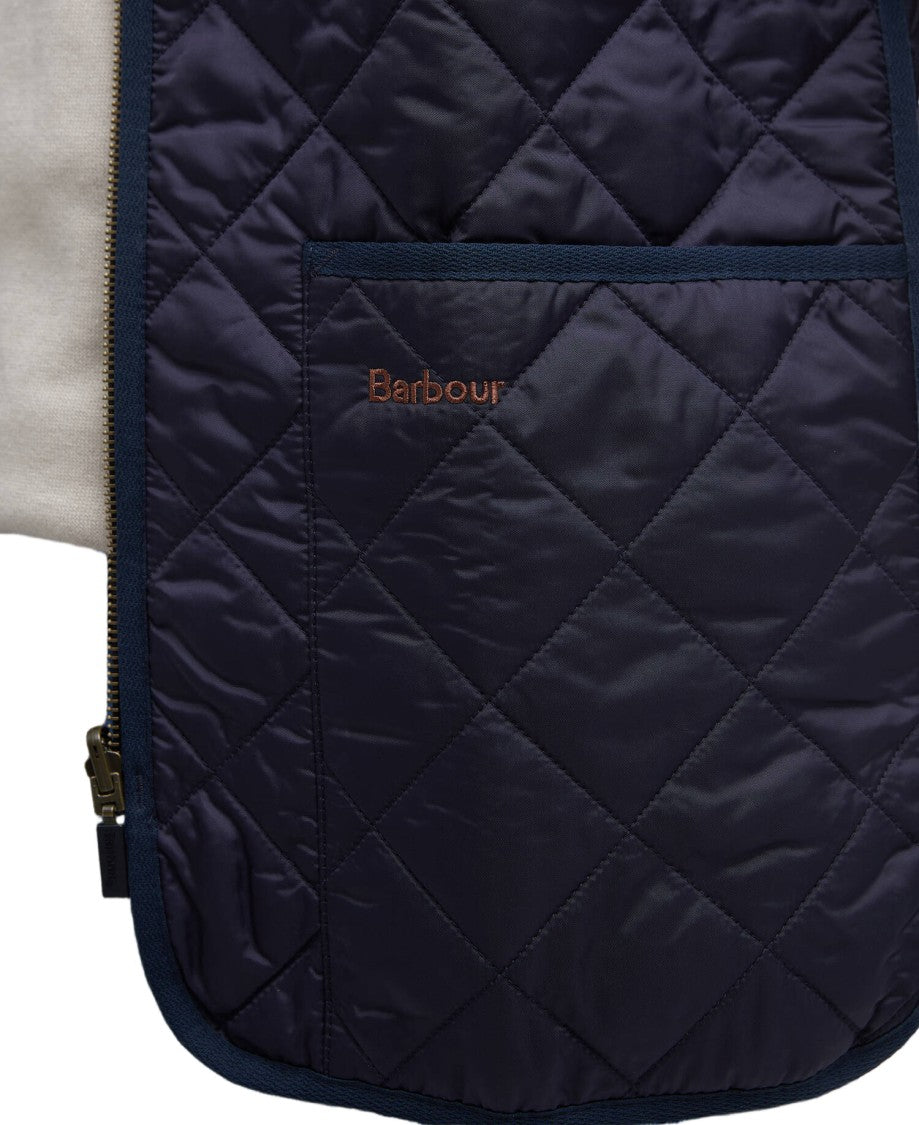 Barbour Quilted Navy Vest With Zip Closure