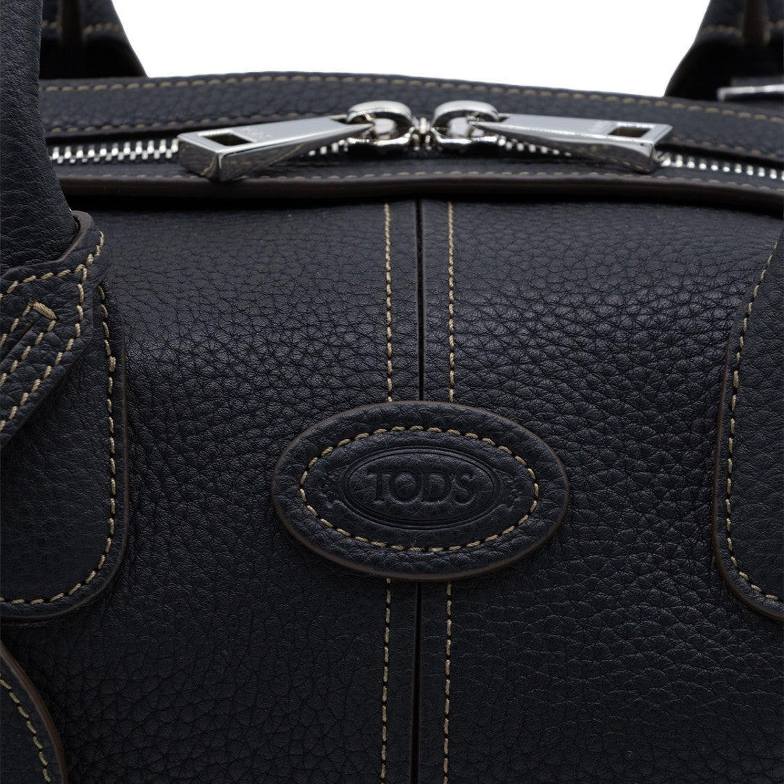 Tod's Textured Leather Handbag With Dual Top Handles