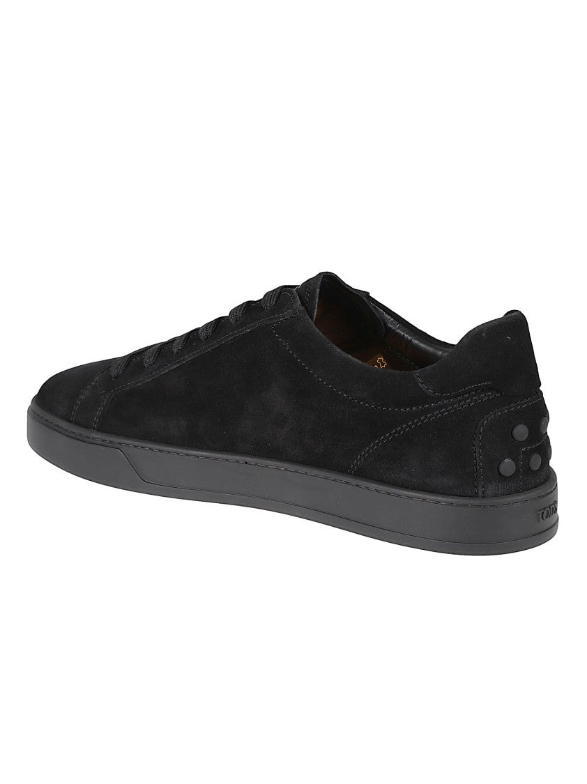 Tod's Calfskin Suede Sneakers With Rubber Sole