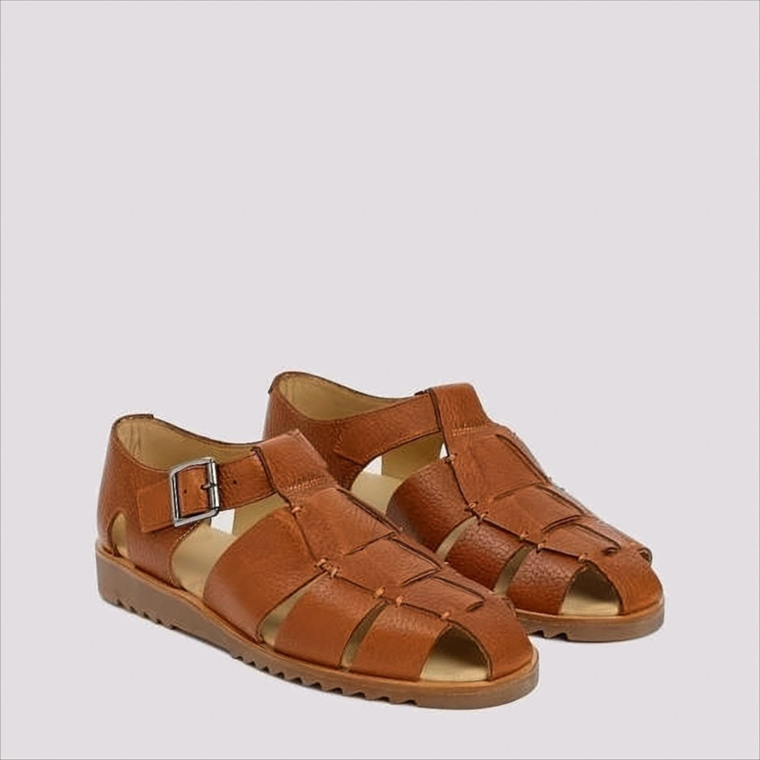 Paraboot Fisherman Sandal With Textured Leather Straps