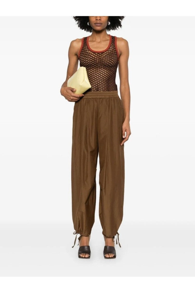 Philosophy Di Lorenzo Serafini Brown Polyamide-Cotton Wide-Leg Trousers