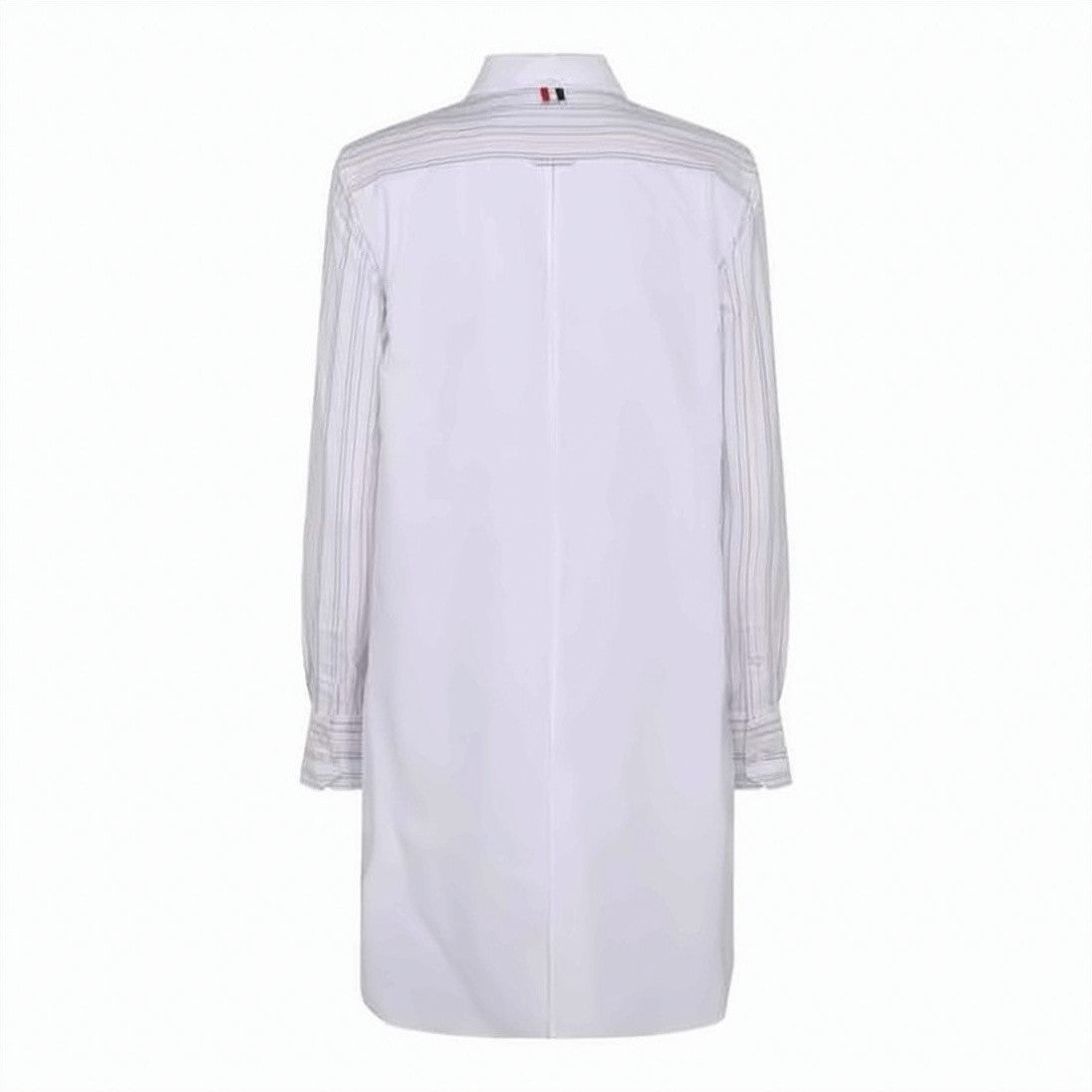 Thom Browne Midi Dress With Classic Shirt Silhouette And Vertical Stripes