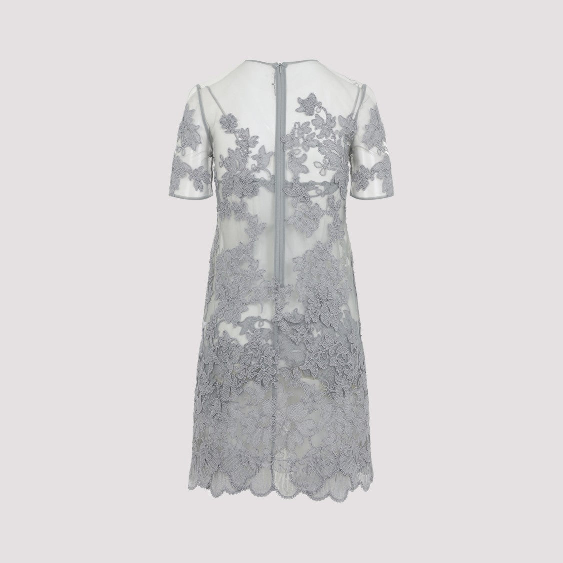 Ermanno Scervino Sheer Floral Lace Midi Dress