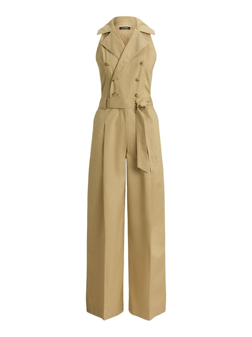 Lauren Ralph Lauren Neutral Tailored Double-Breasted Jumpsuit