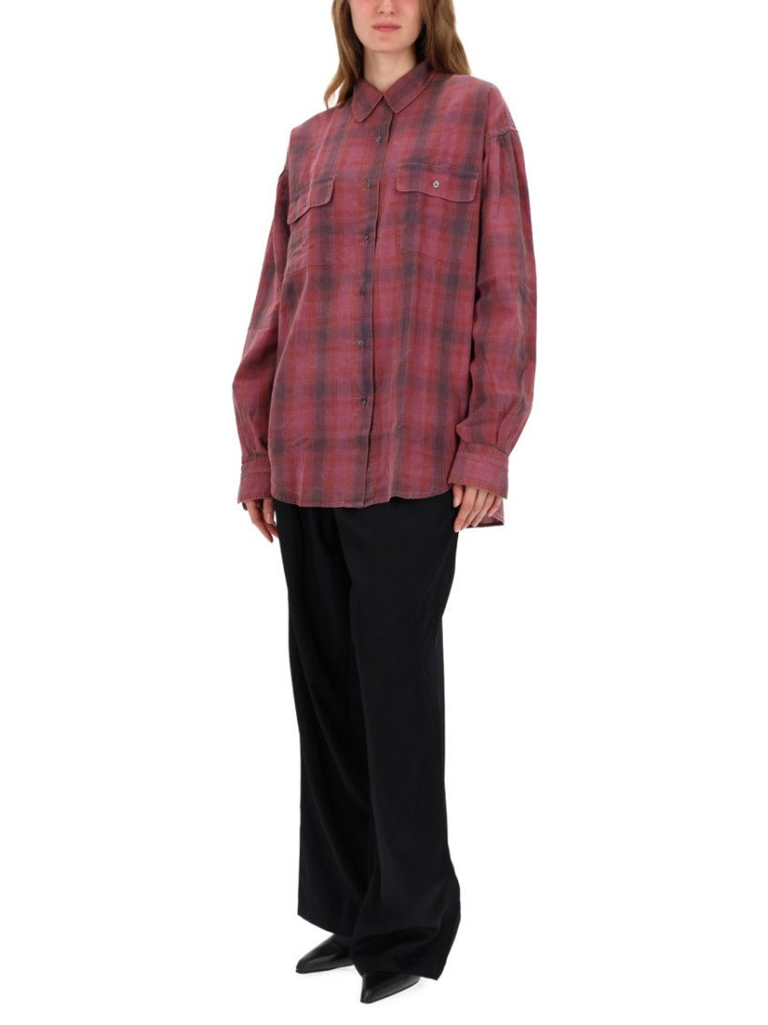 Our Legacy Relaxed Fit Plaid Shirt With Classic Collar And Button-Down Front