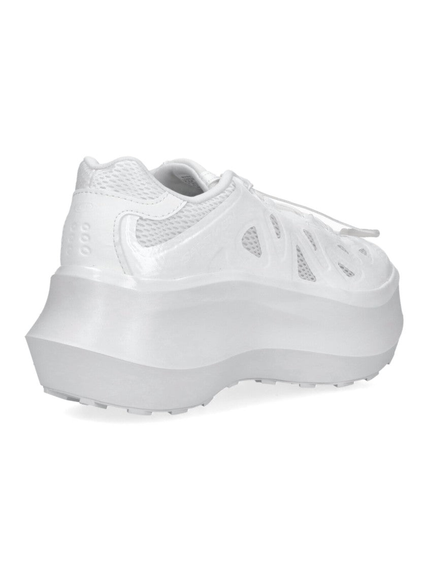 Comme Des Garçons White Futuristic Sculpted Sole Mesh Sneakers