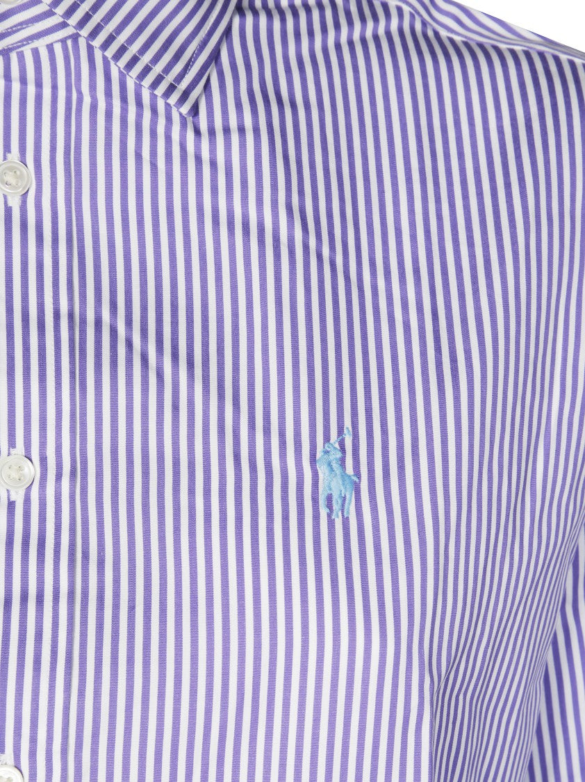 Polo Ralph Lauren Vertical Striped Cotton Shirt With Classic Collar
