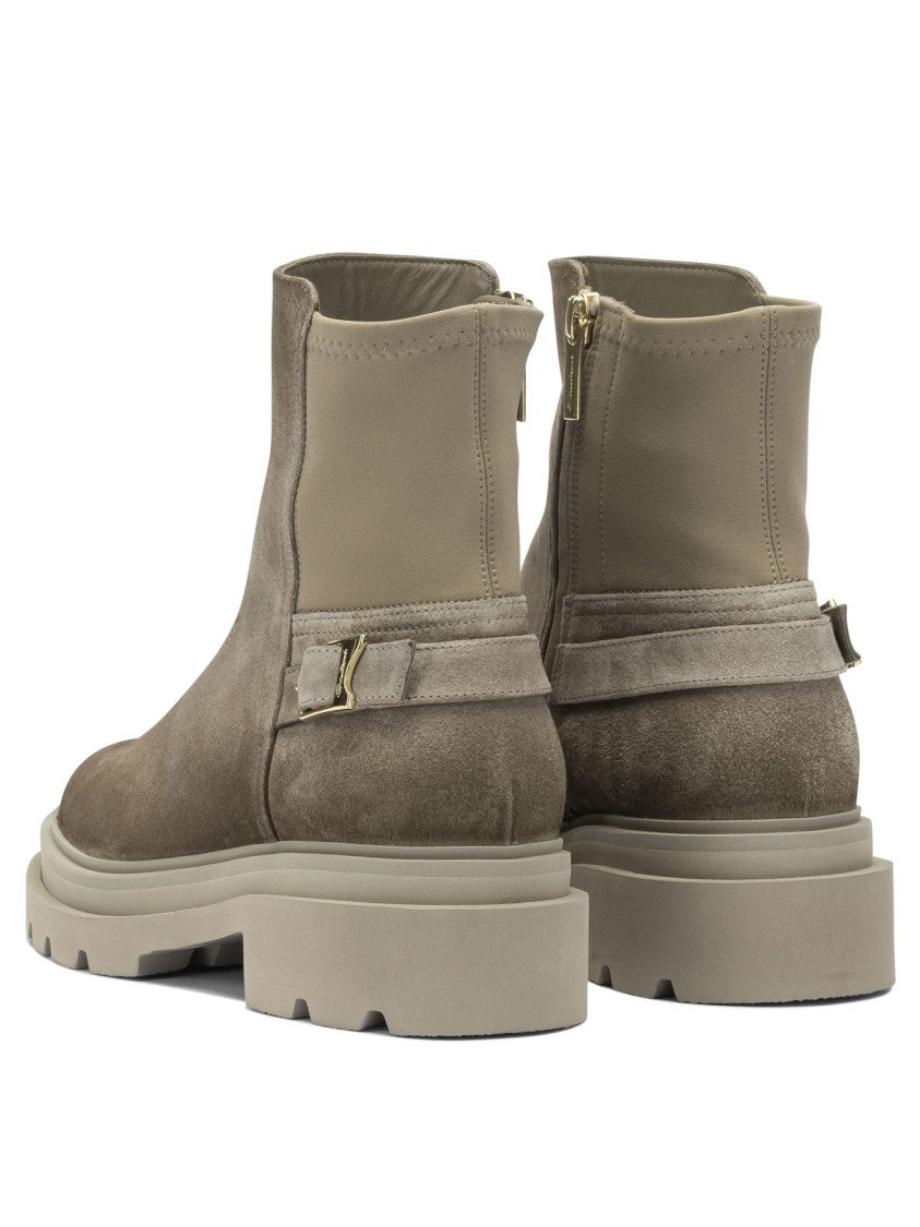 Santoni Rich Brown Suede Ankle Boots