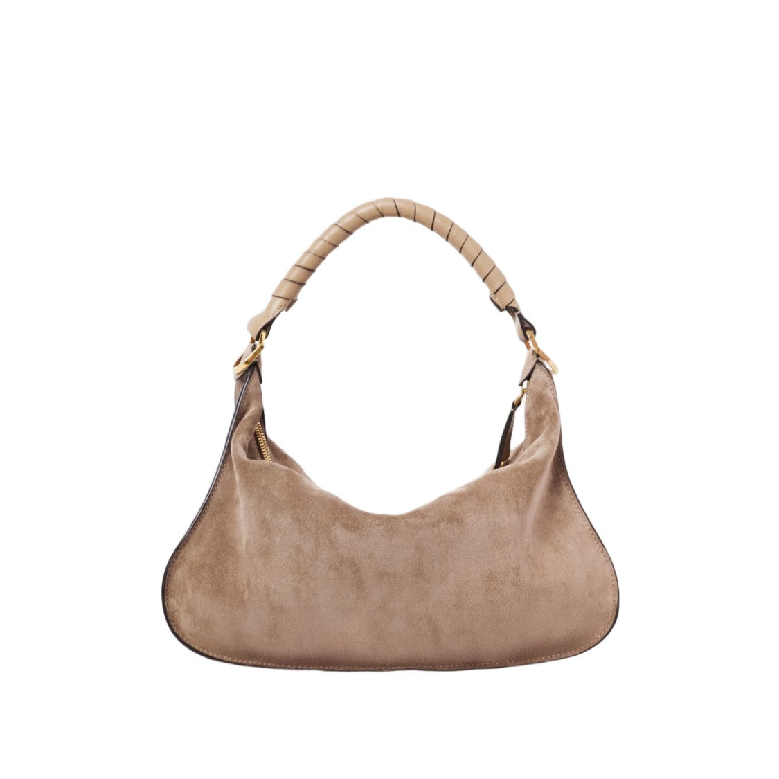 Chloé Beige Suede Calf Leather Handbag With Gold-Tone Hardware