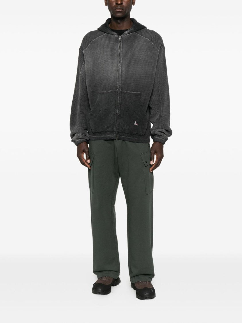 Roa Textured Black Zip-Up Sweater