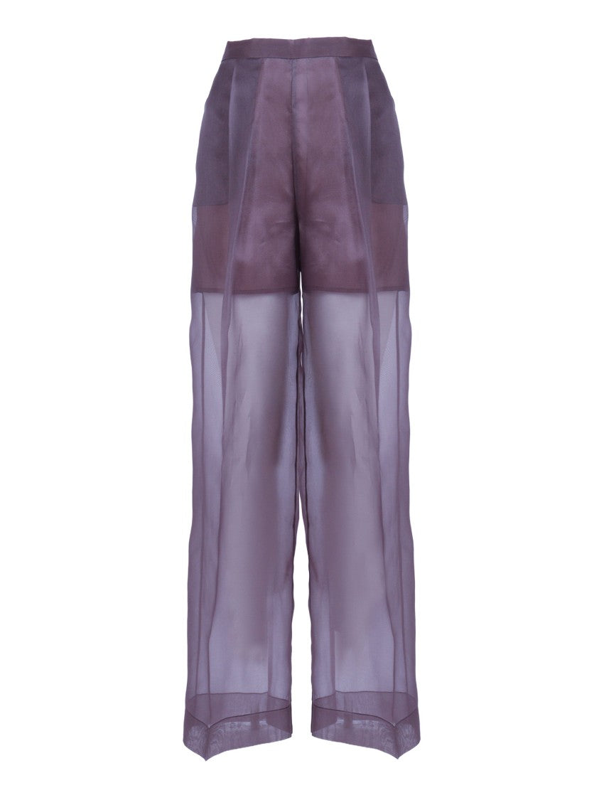 Antonelli Firenze Sheer Wide-Leg Pants With High Waist