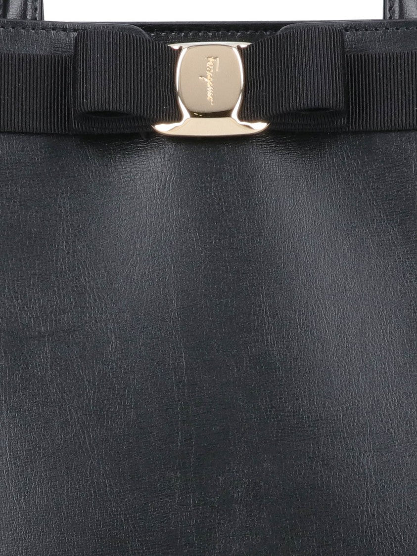 Ferragamo Vara Tote Bag With Bow – Black