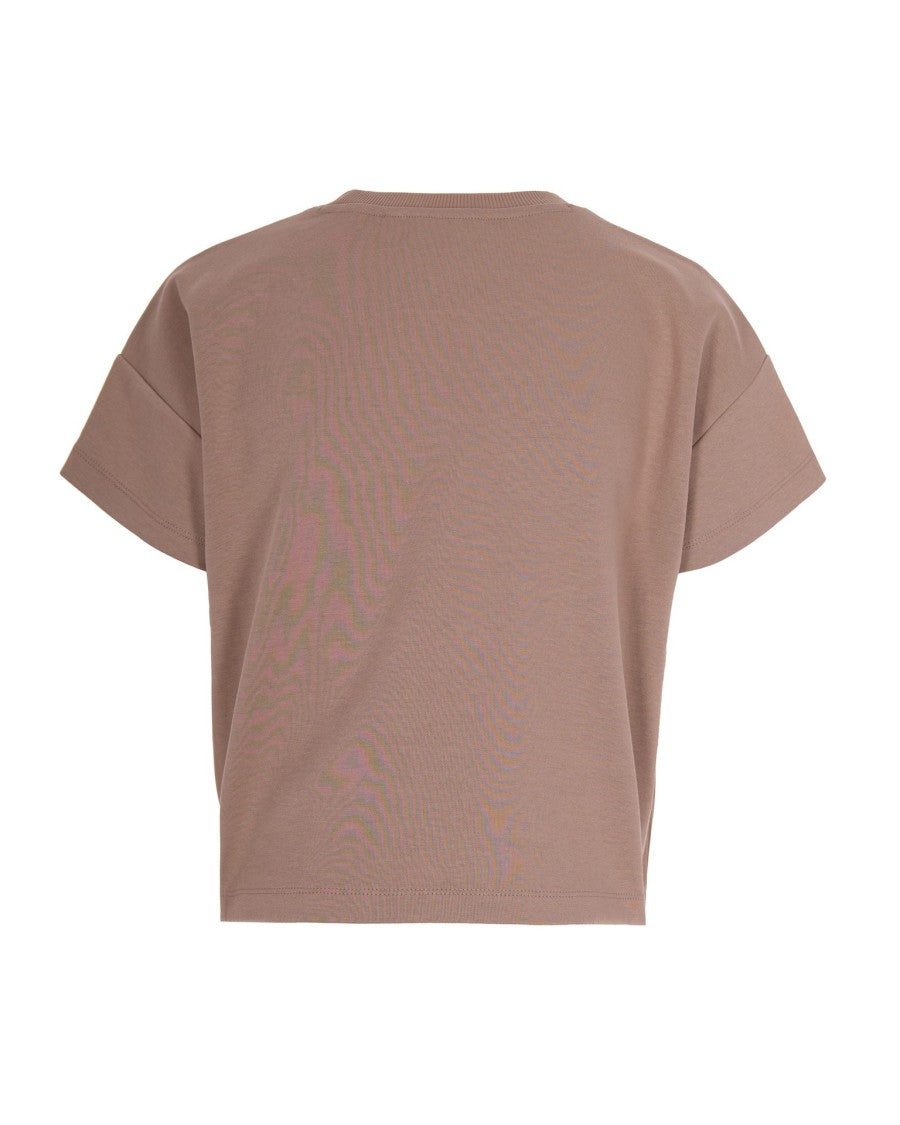 Elisabetta Franchi Short-Sleeved Jersey T-Shirt With Tactile Logo Detailing