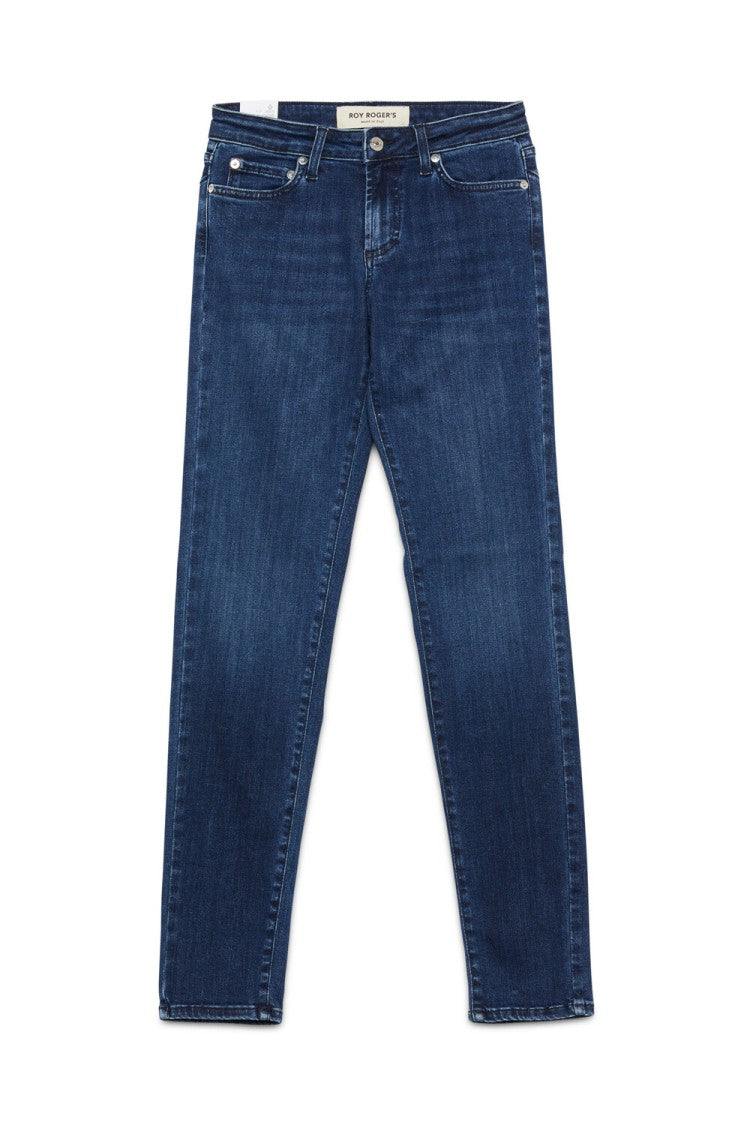 Roy Rogers Mid-Rise Dark Wash Push-Up Jeans
