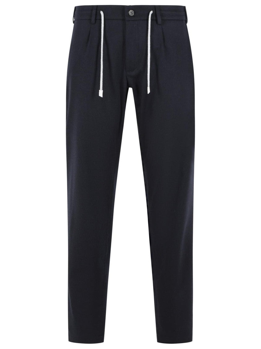 Eleventy Blue Wool Blend Trousers