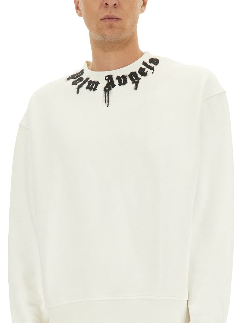 Palm Angels Relaxed-Fit Cotton Sweatshirt With Signature Print