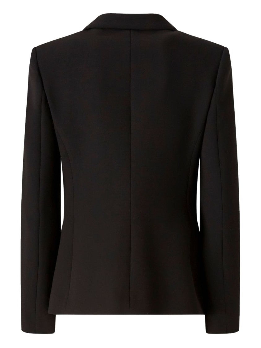 Pinko Fitted Black Tailored Blazer With Structured Lapels