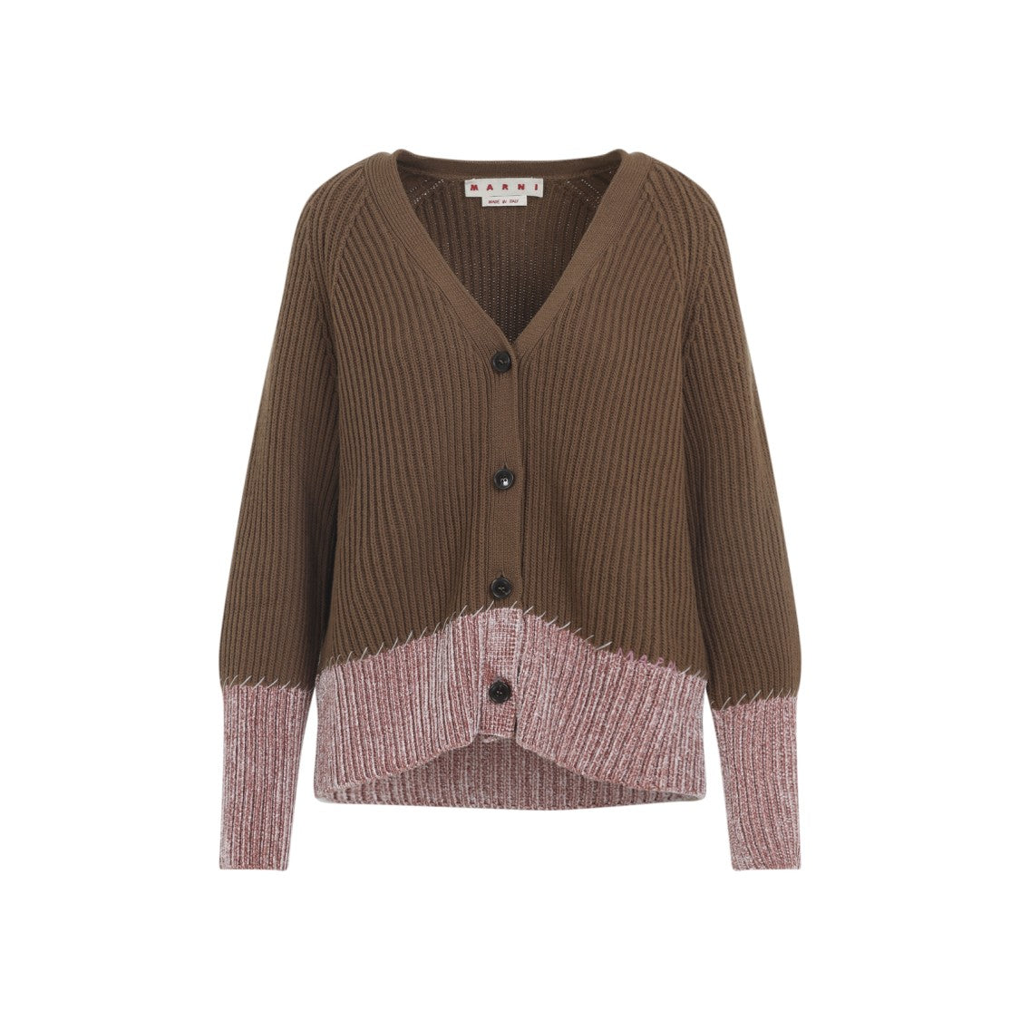 Marni V Neck Bicolor Cardigan