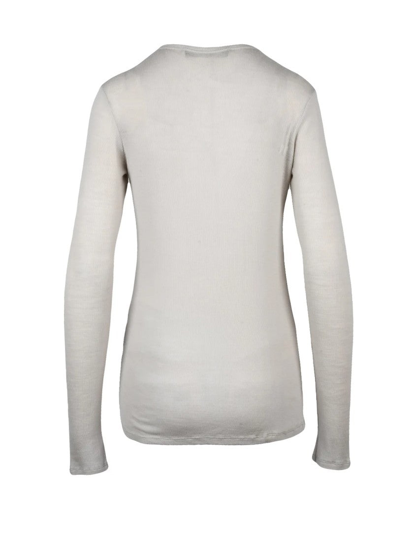 Tela Beige Minimalist Wool Under-Jacket T-Shirt