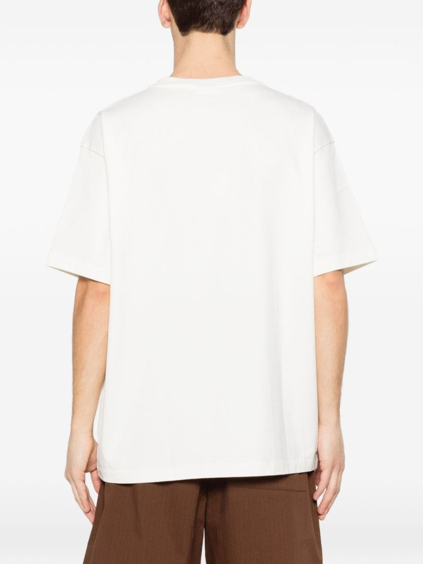 Drôle De Monsieur Floral Print Crew Neck T-Shirt With Seashell Detail