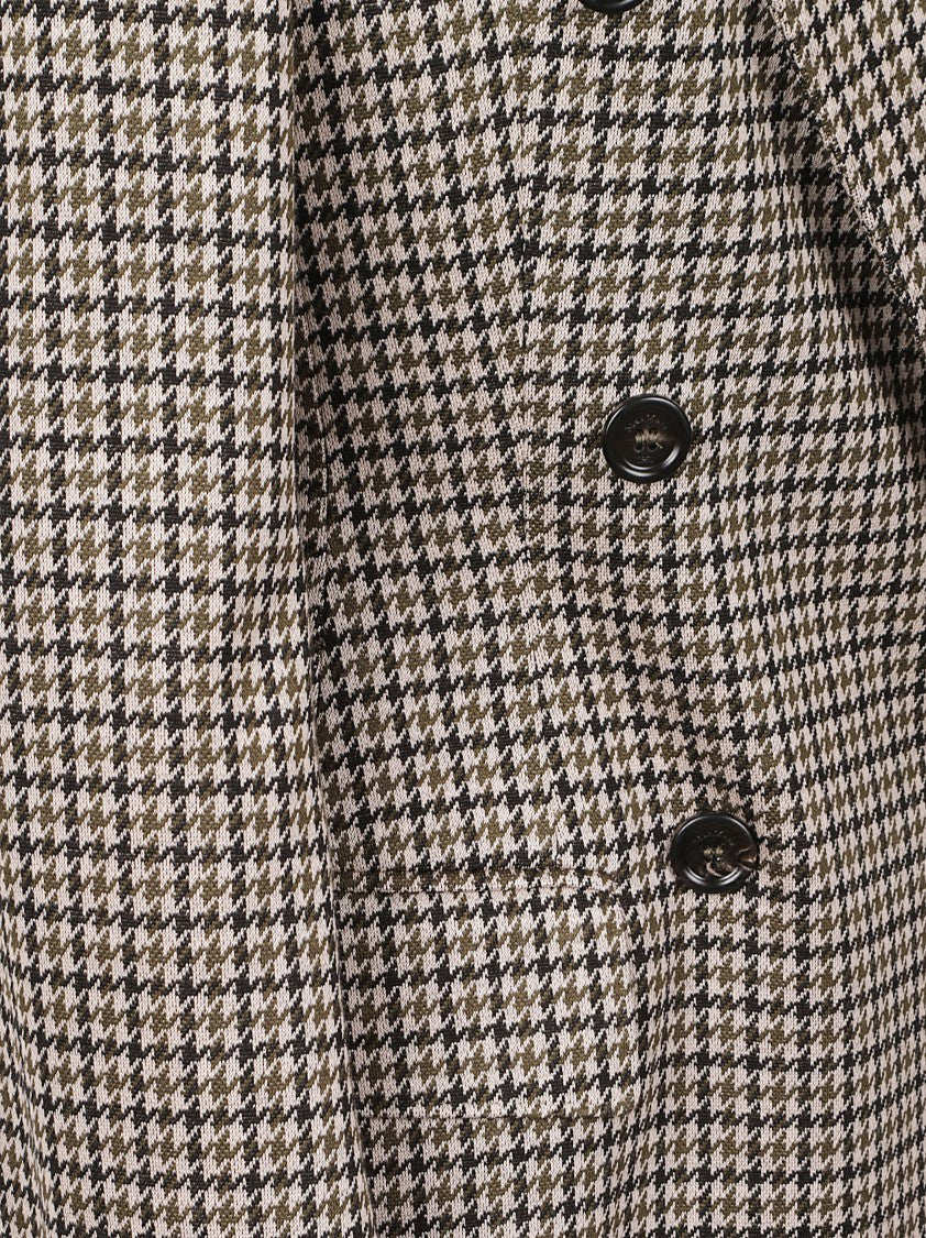 Max Mara Double-Breasted Houndstooth Blazer With Tailored Silhouette