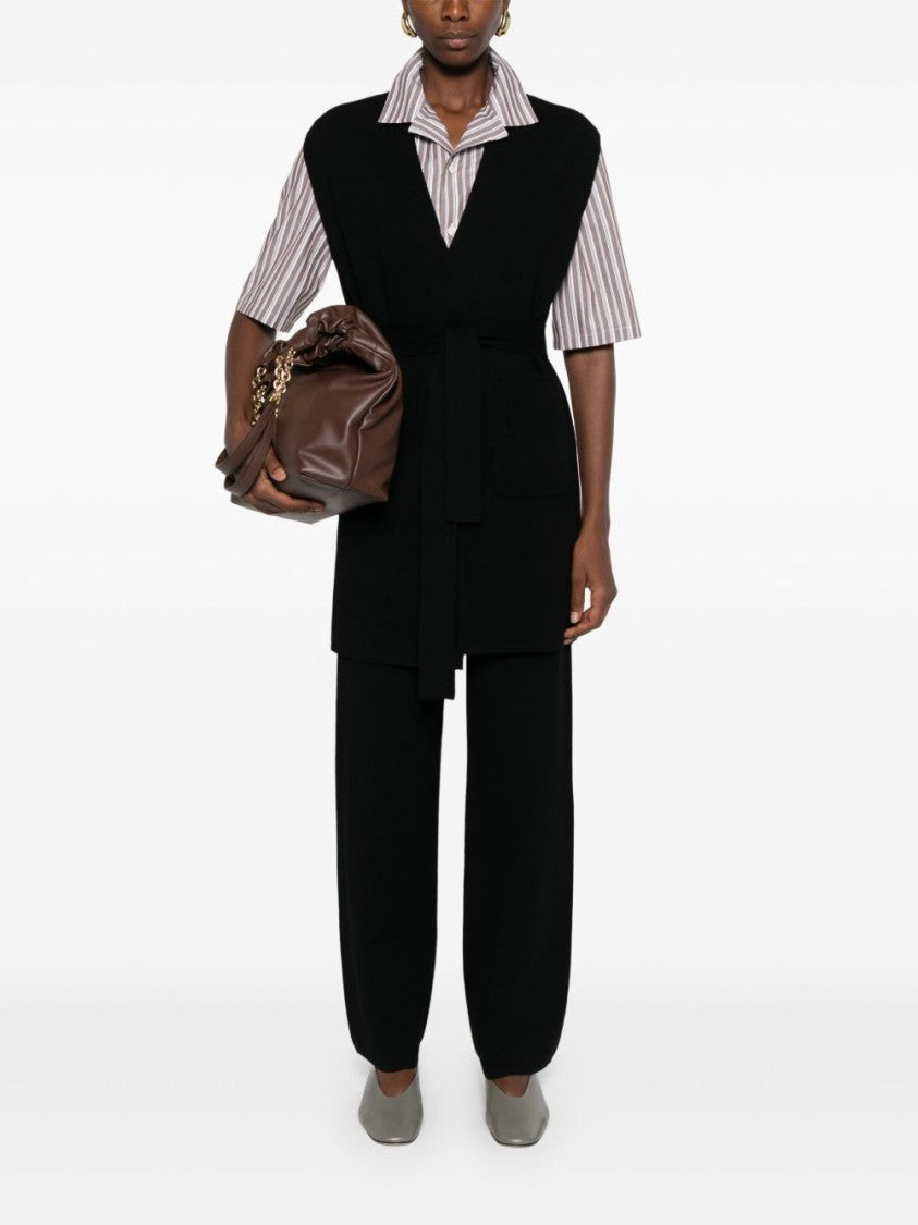 Max Mara Wide Leg Trousers In Soft Linen-Knit Viscose Blend